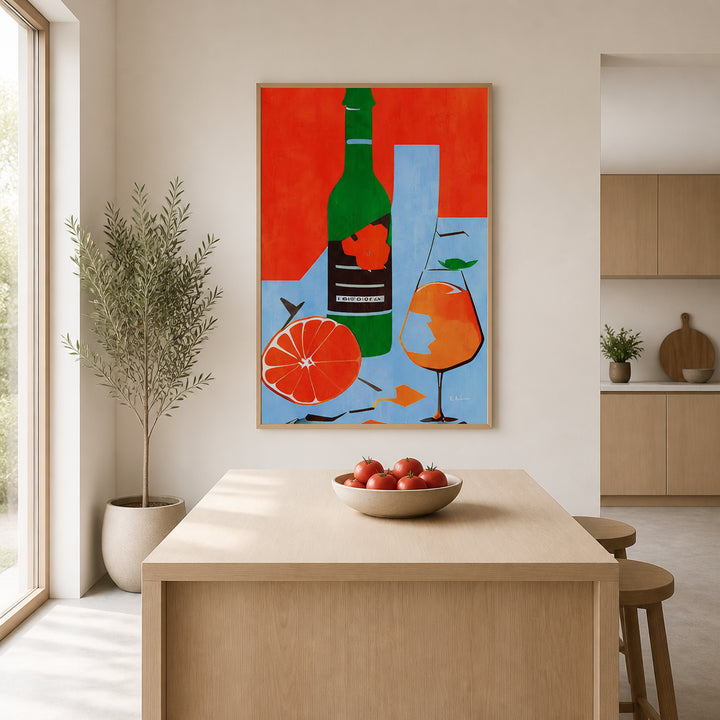 Room mockup featuring Citrus Elegance Drinks Art Print