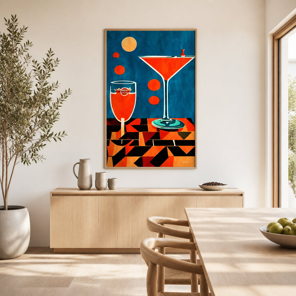 Room mockup featuring Cocktail Hour Charm Art Print