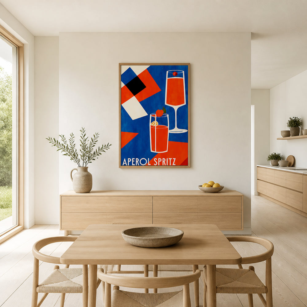 Room mockup featuring Citrus Delight Aperol Spritz Print