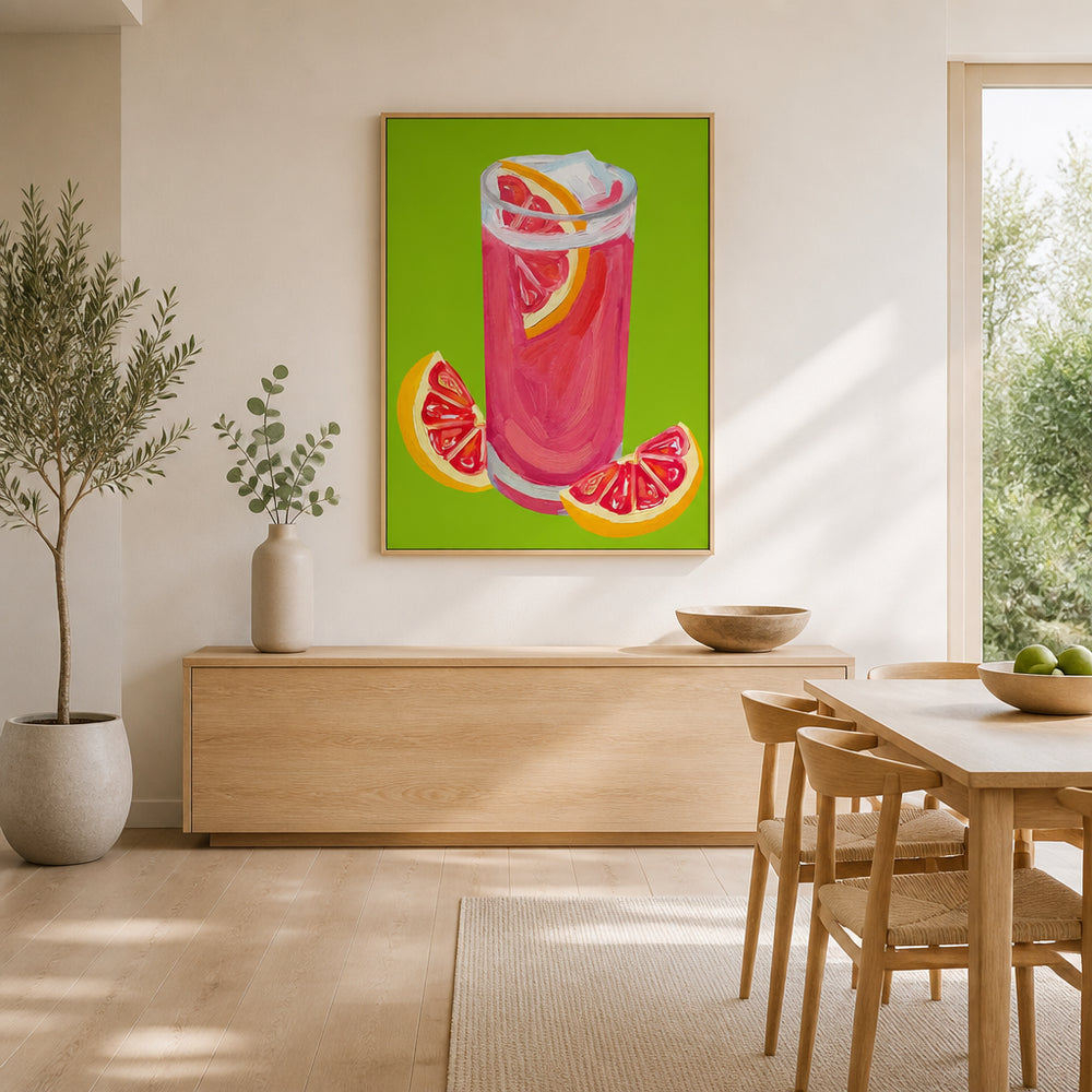Room mockup featuring Citrus Splash Infinite Drinks Art Print