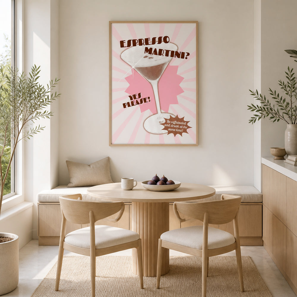 Room mockup featuring Caffeinated Cocktail Delight Art Print
