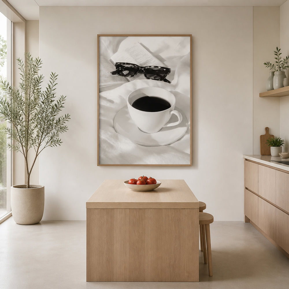 Room mockup featuring Coffee In Bed Art Print