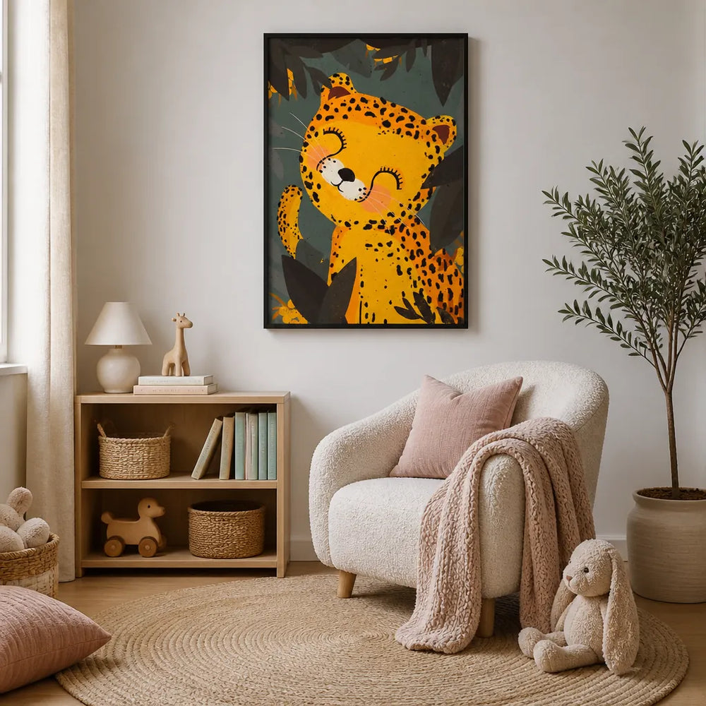 Room mockup featuring Little Leo by Treechild Print