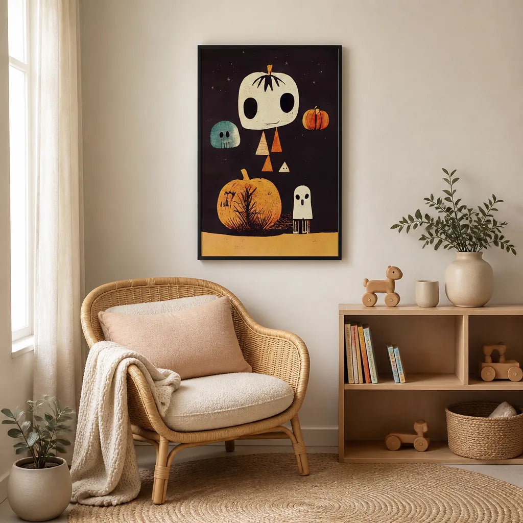 Room mockup featuring Enchanted Pumpkin Patch Print