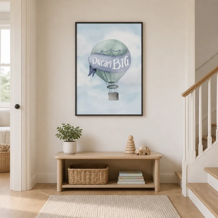 Dream Big Blue by Aminah Eleonora Children's Art Print in a room setting