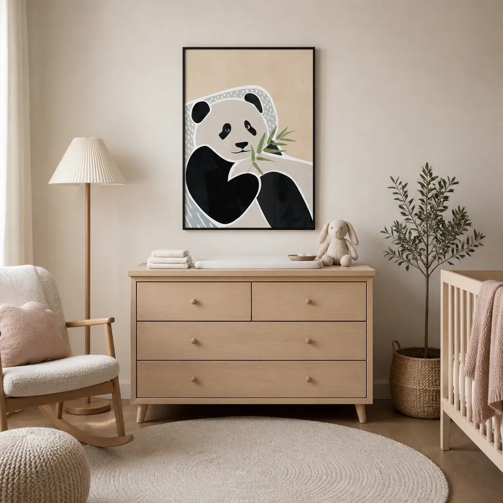 Room mockup featuring Scandi Pantha Children's Art Print
