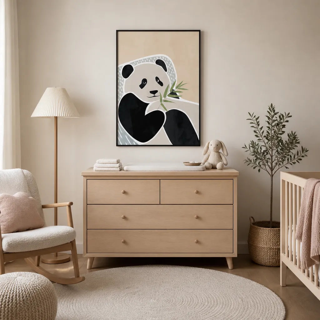 Room mockup featuring Scandi Pantha Children's Art Print