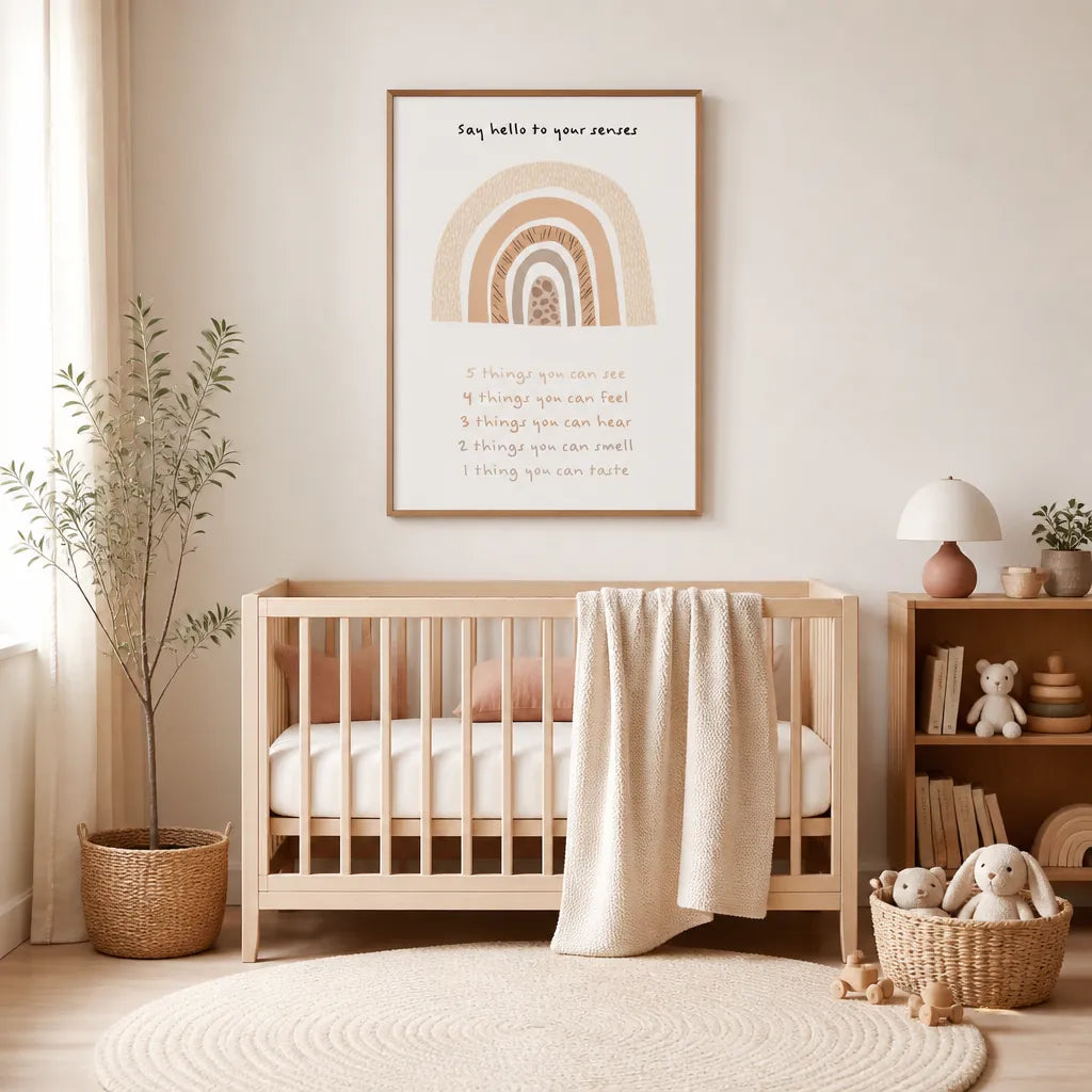 Room mockup featuring Sensory Rainbow Meditation Print