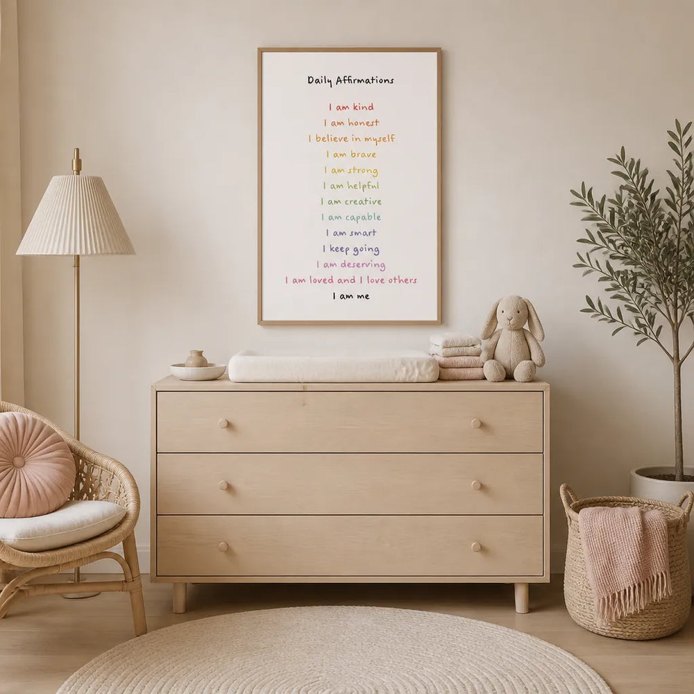 Room mockup featuring Children's Affirmations Emotions Print 3