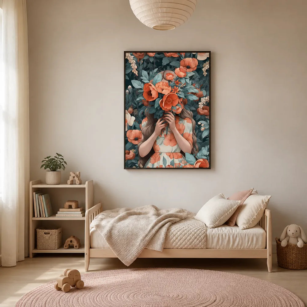 Room mockup featuring Enchanted Bloom Portrait Print