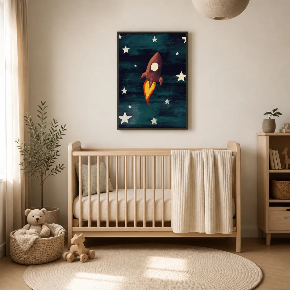 Room mockup featuring Rocket Love by Merel Takken Print