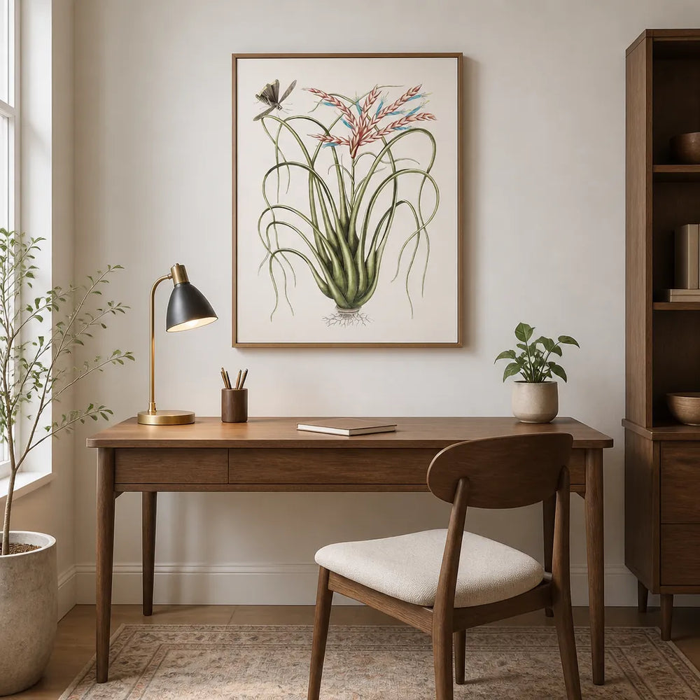 Room mockup featuring Botanical Elegance with Dragonfly Vintage Art Print
