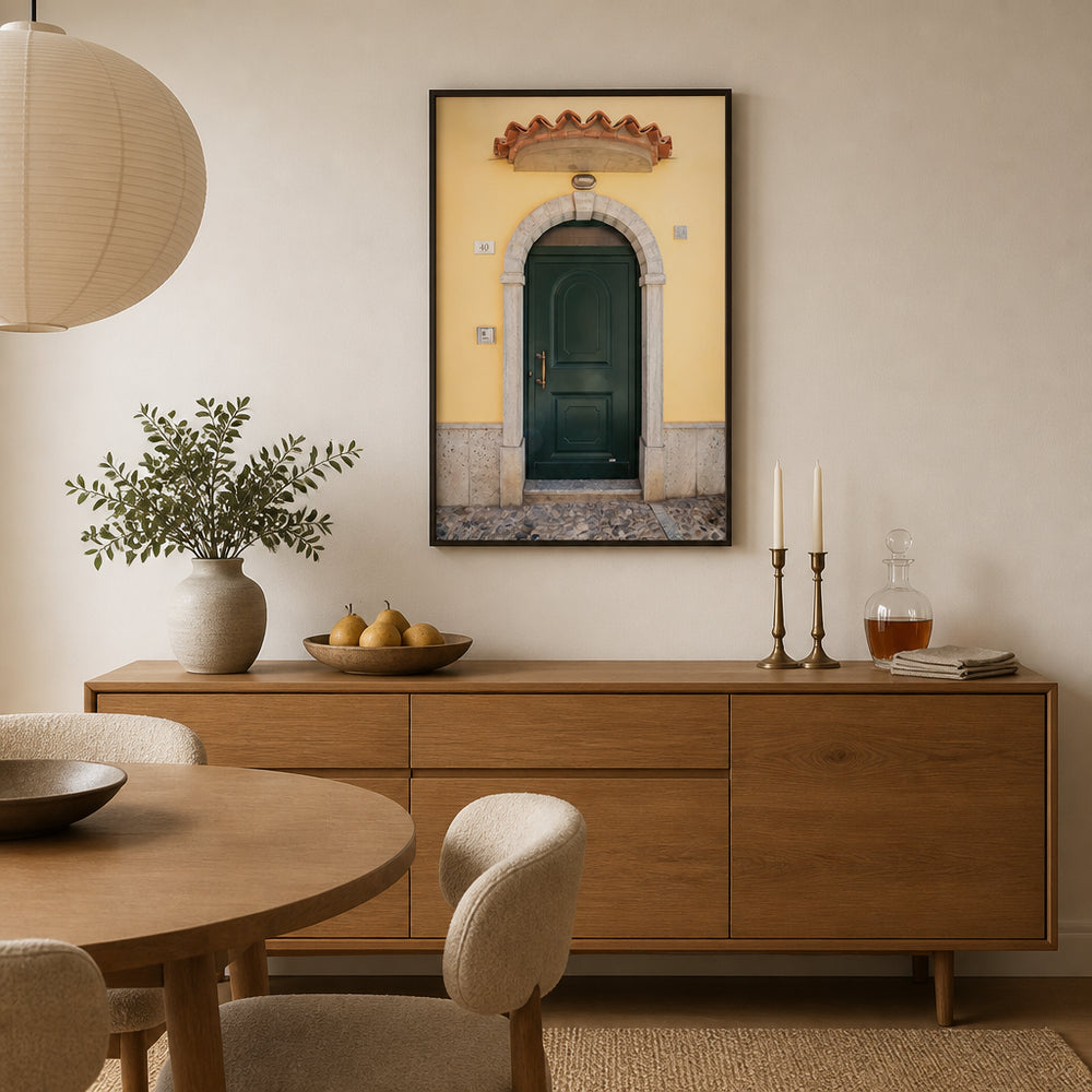 Room mockup featuring Italian Elegance Door Print