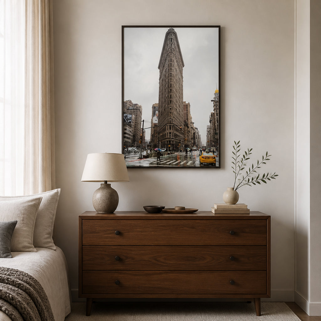 Metropolitan Muse Rainy Day Print shown in a styled room