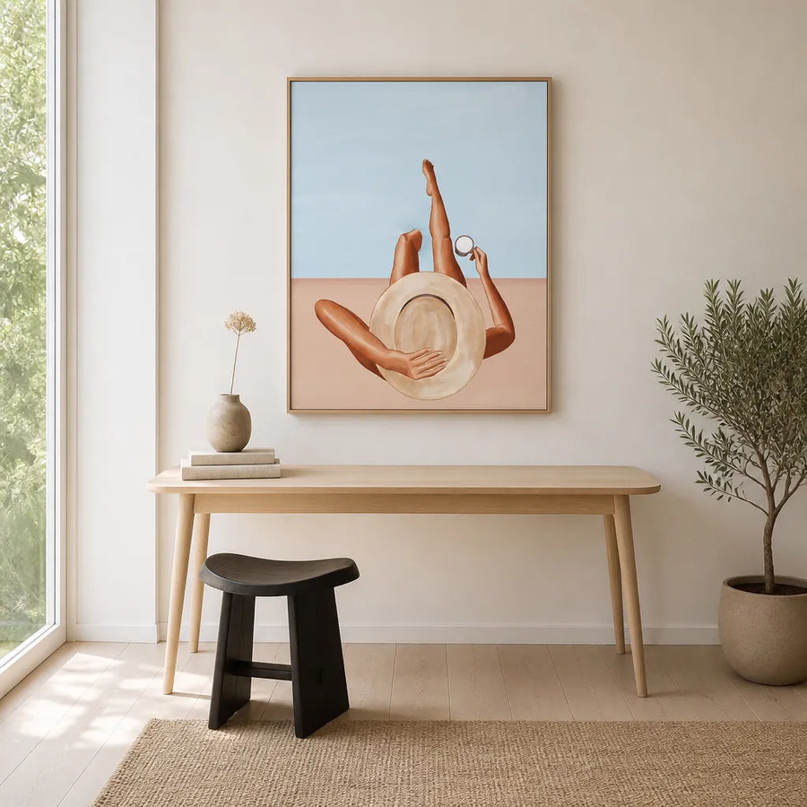 Poolside Serenity Art Print in a room setting