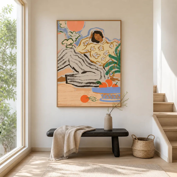 Room mockup featuring Lazydays by Arty Guava Art Print