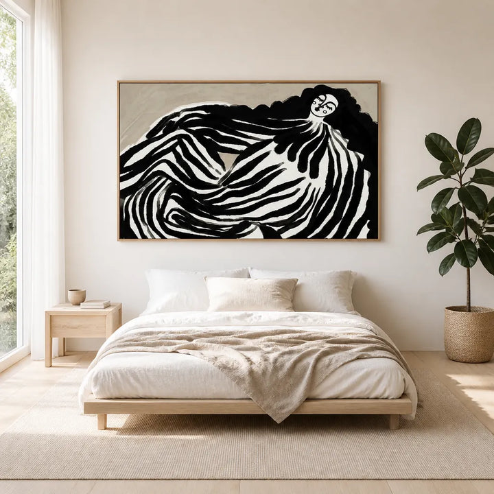 Room mockup featuring Zebra Elegance Art Print