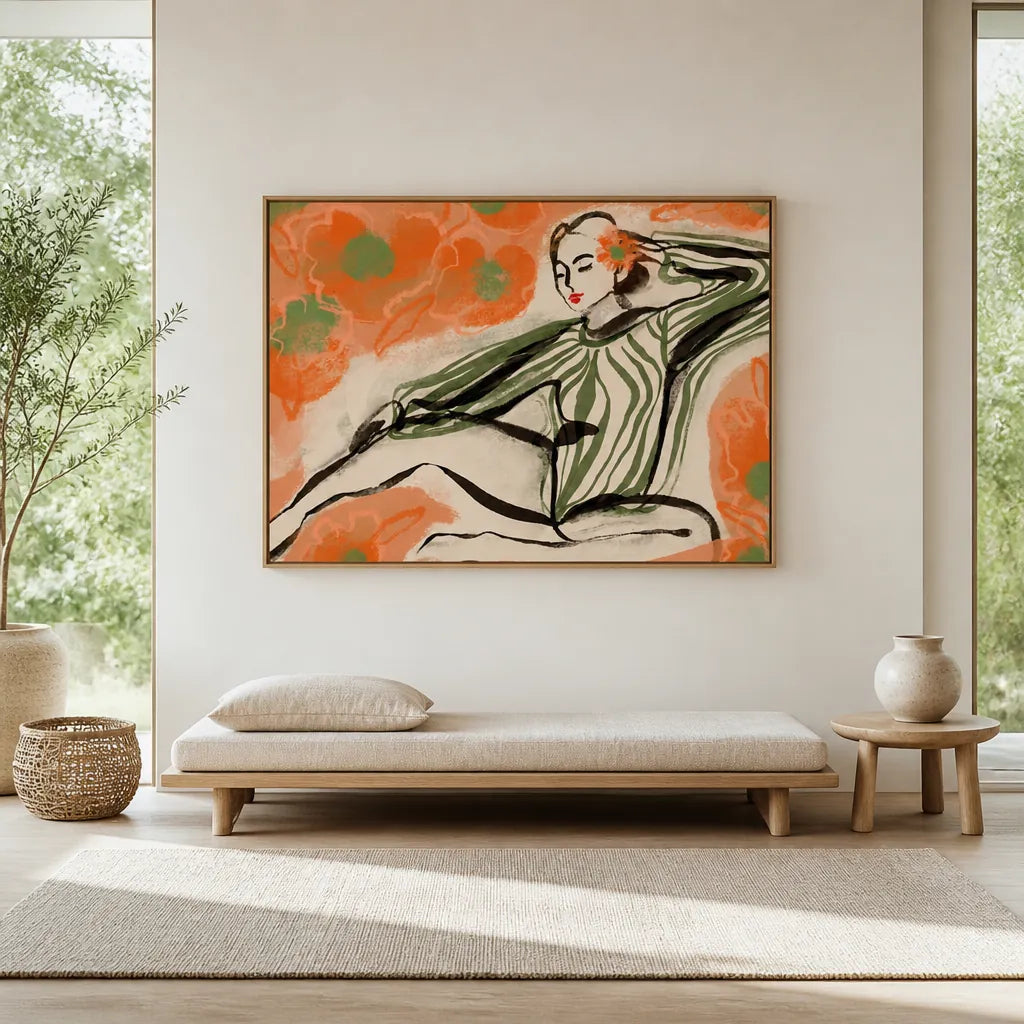 Room mockup featuring Posing Dancer by Treechild Art Print