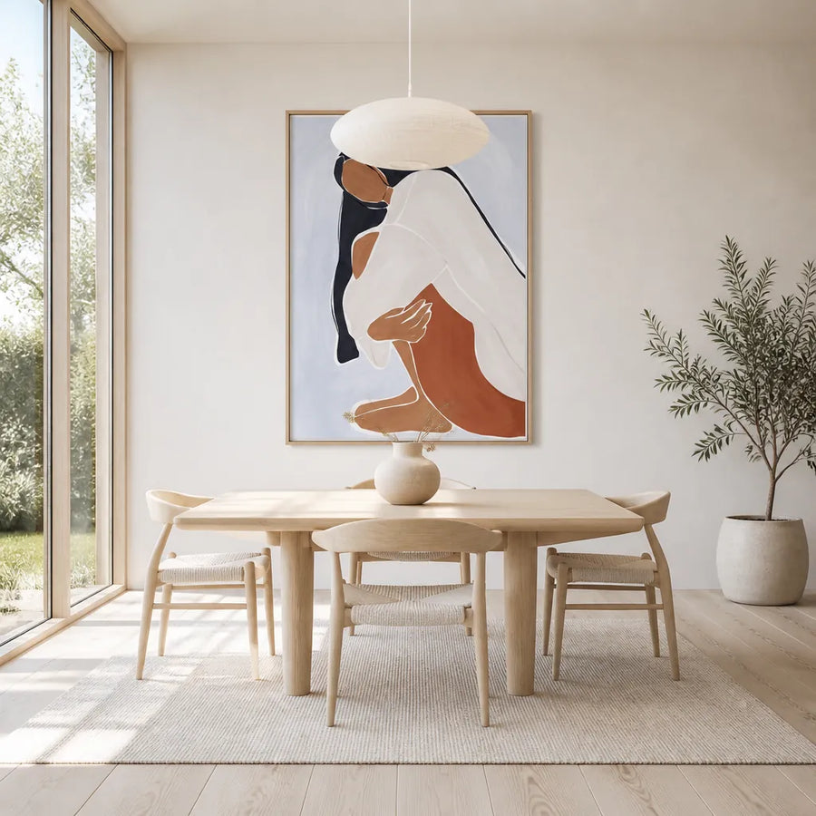 Self-Embrace Silhouette Art Print in a room setting