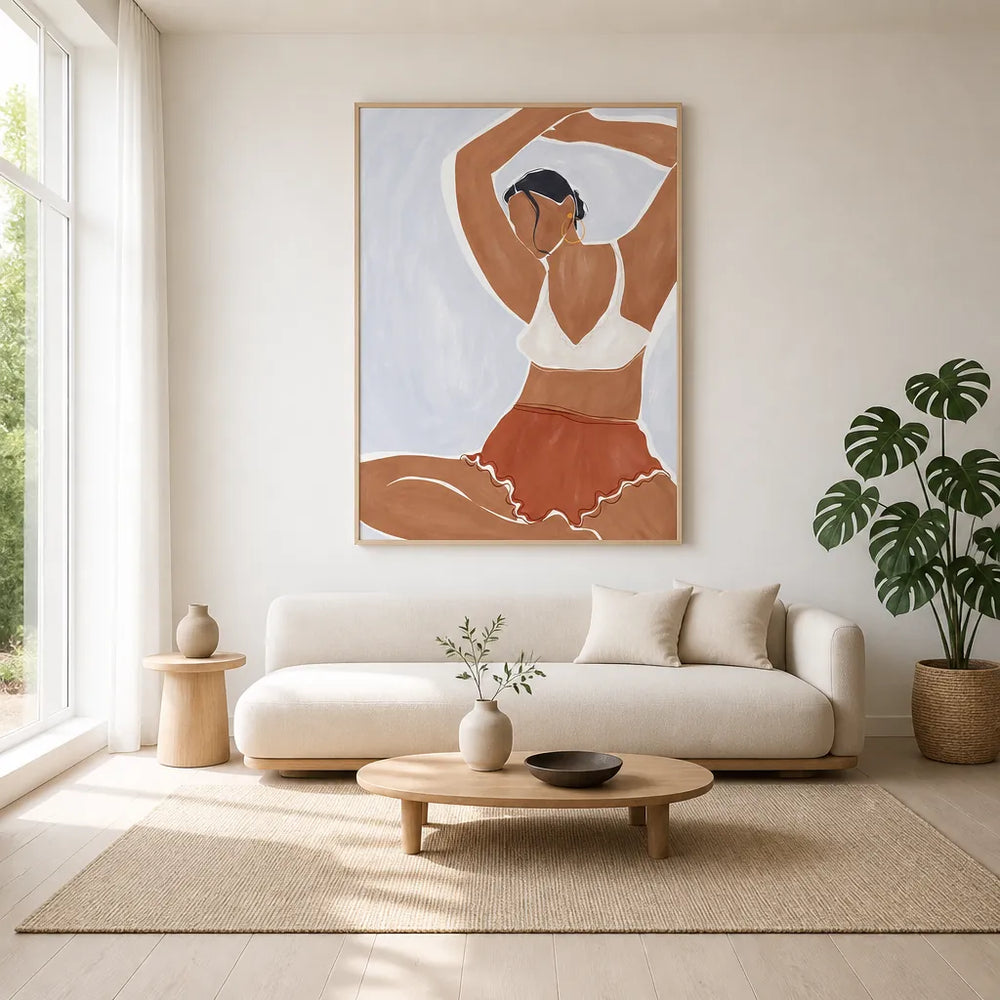 Room mockup featuring Yoga Serenity in Sienna Art Print