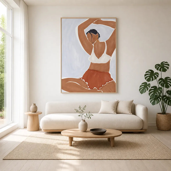 Room mockup featuring Yoga Serenity in Sienna Art Print