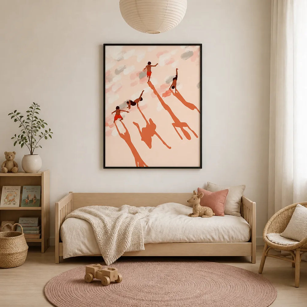 Room mockup featuring Playful Shadows Art Print