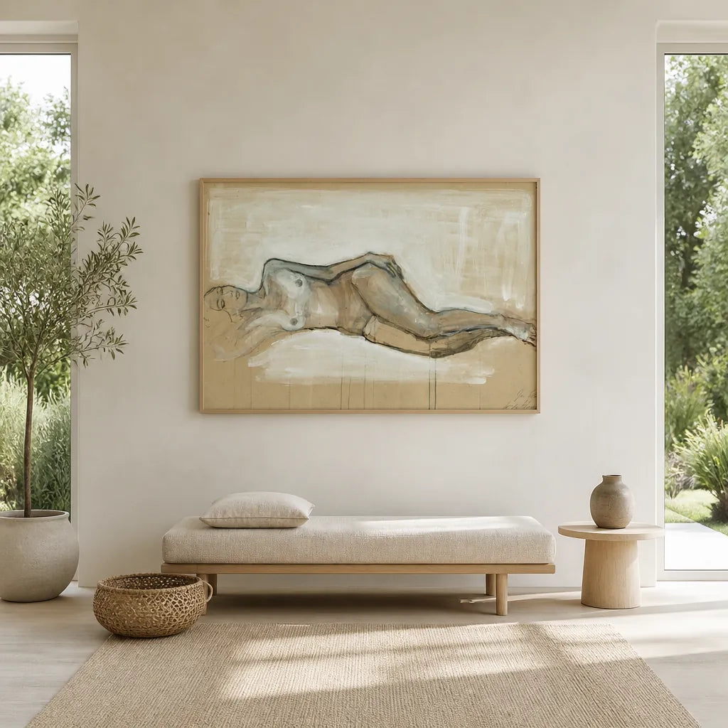 Room mockup featuring Repose in Sketch Art Print