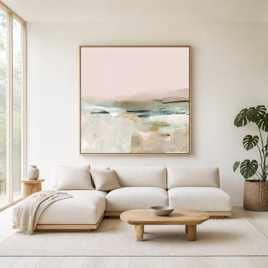Evoked Abstract Landscape Art Print in a room setting
