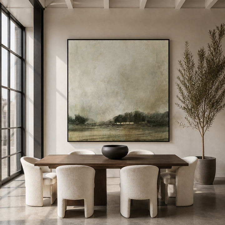Room mockup featuring Through the Trees Abstract Landscape Art Print