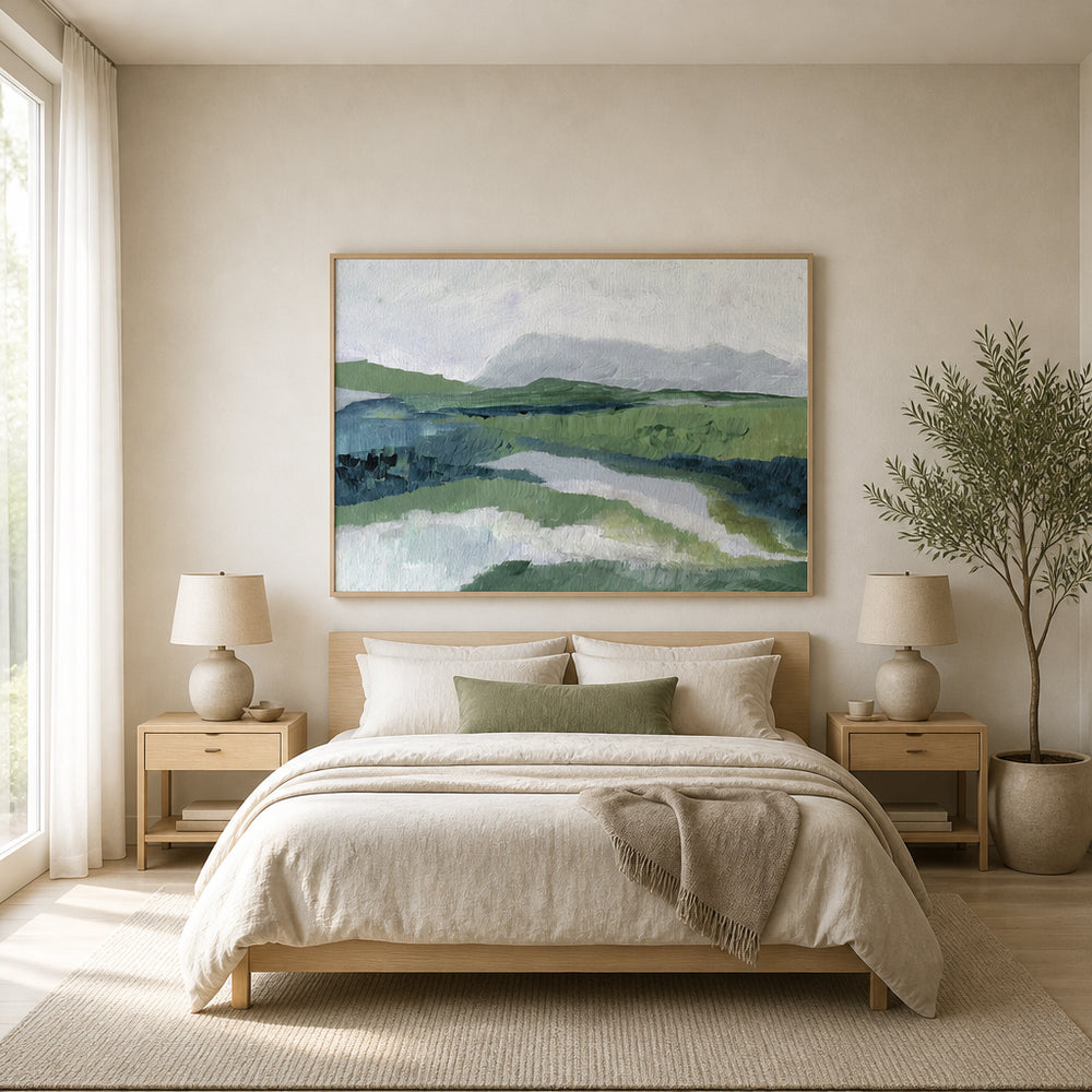 Room mockup featuring Winter View Landscape Art Print
