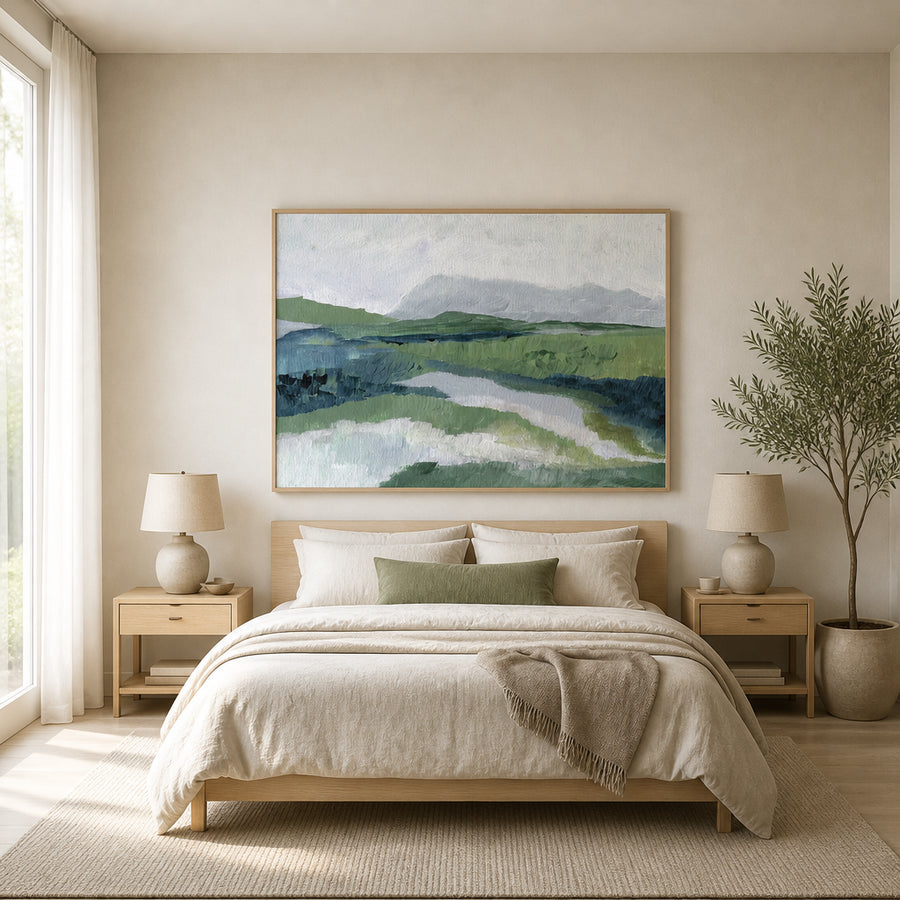 Winter View Landscape Art Print in a room setting