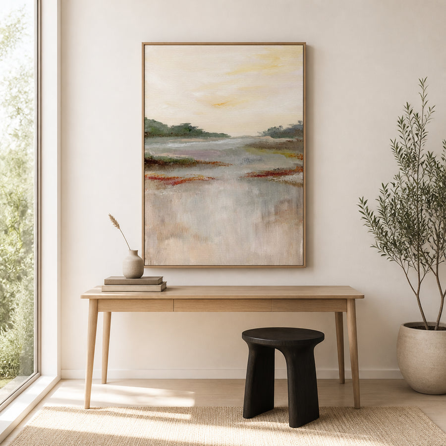 Ethereal Vistas Abstract Landscape Art Print in a room setting