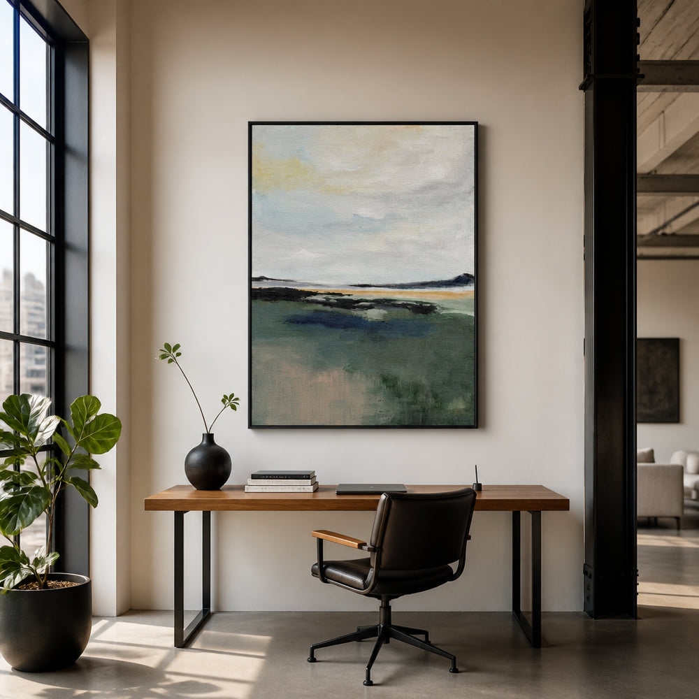Room mockup featuring Umber Abstract Landscape Art Print