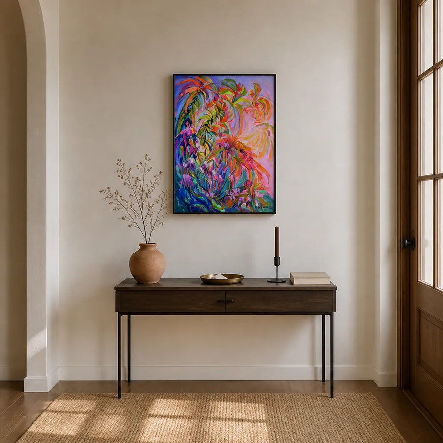 Reverie of the Cosmic Jungle in a room setting