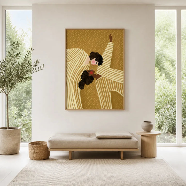 Room mockup featuring Two Line Women Art Print