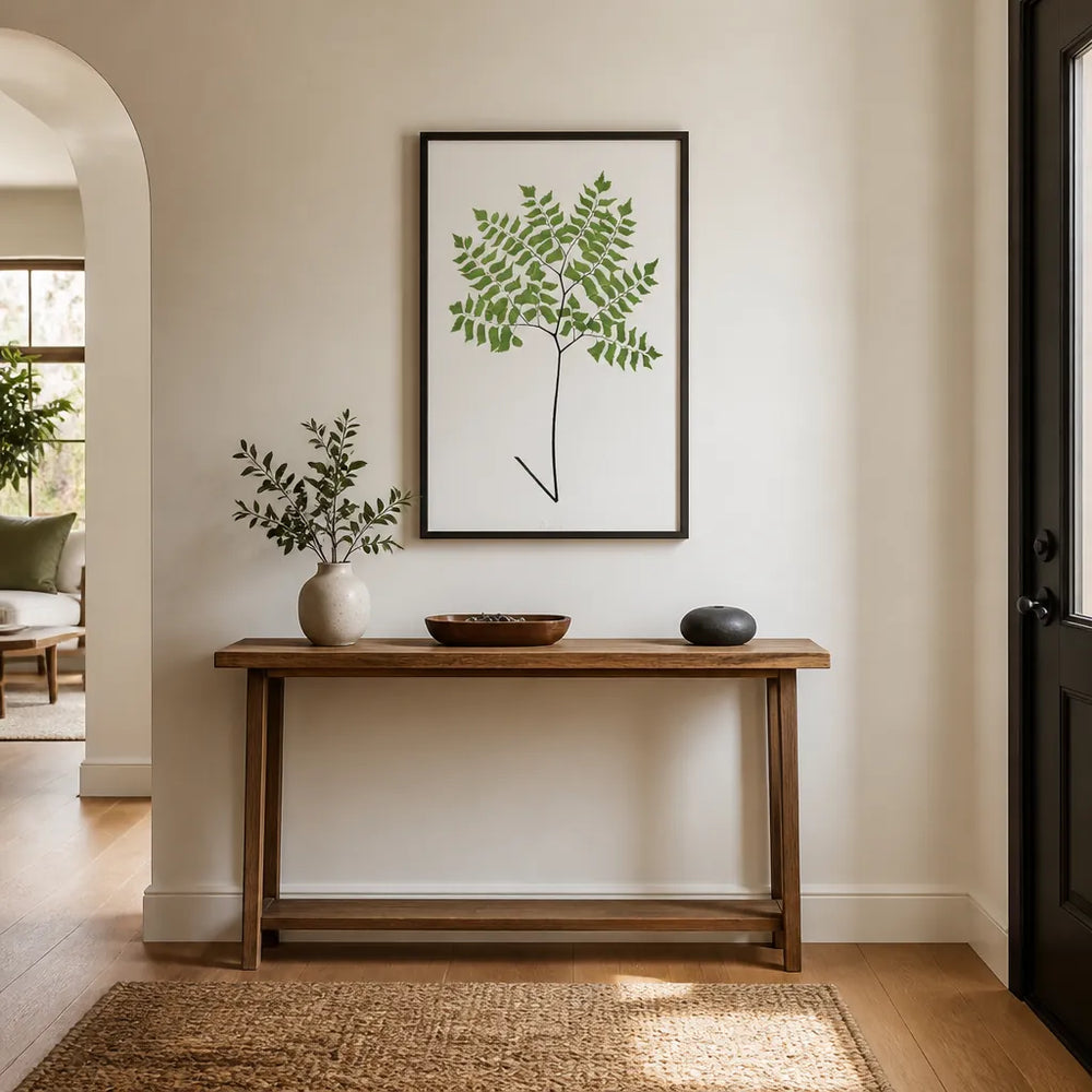 Room mockup featuring Adiantum Trapeziforme Fern Art Print