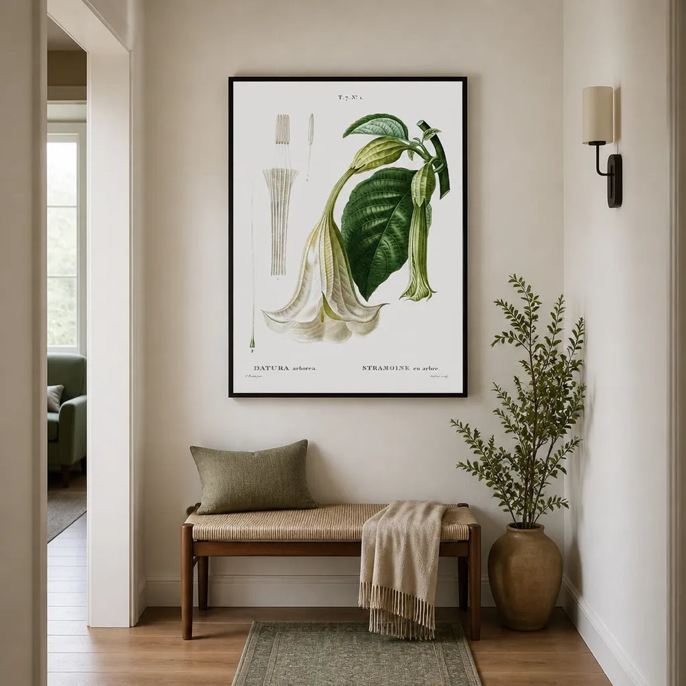 Room mockup featuring Angels Trumpet Flower Art Print