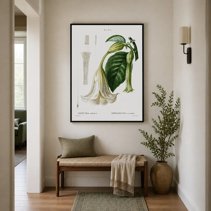 Room mockup featuring Angels Trumpet Flower Art Print