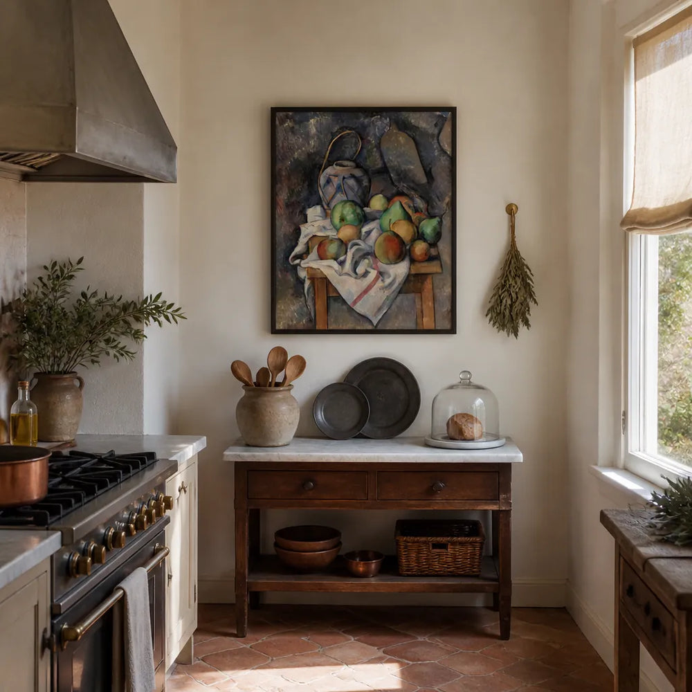 Room mockup featuring Ginger Jar by Paul Cezanne Art Print