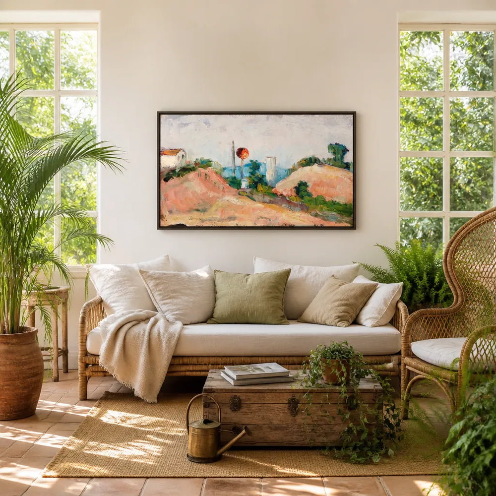 Room mockup featuring Railroad Cut by Paul Cézanne Art Print