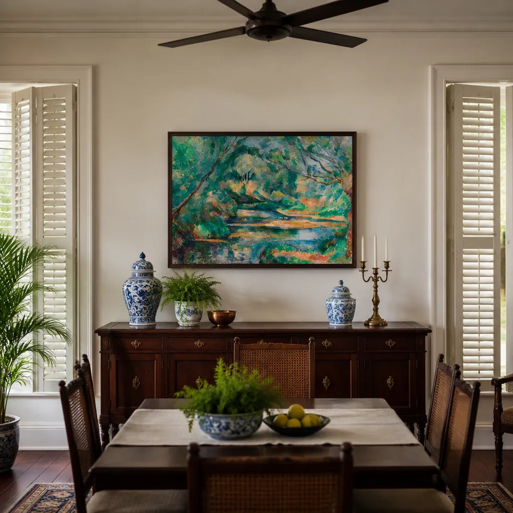 Room mockup featuring The Brook by Paul Cézanne Art Print