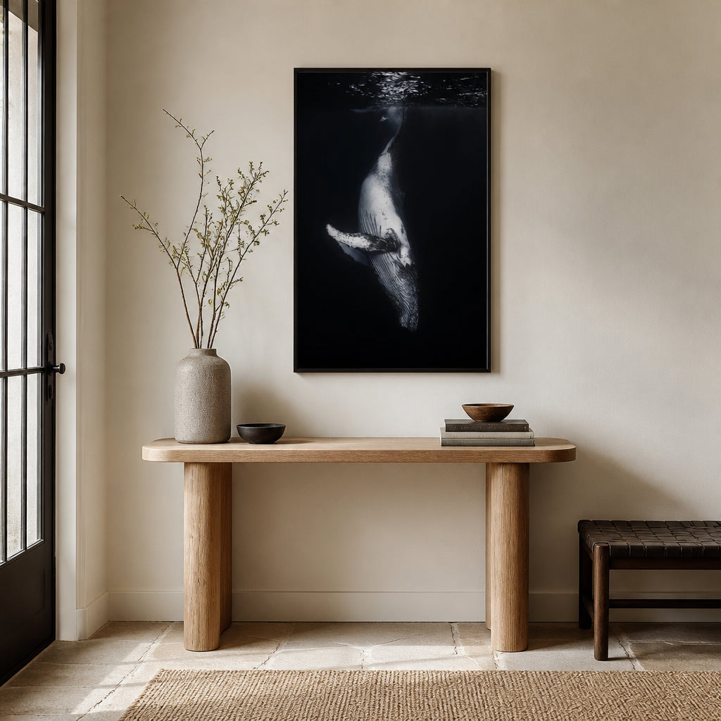 Room mockup featuring Abyssal Whale Majesty Photo Print