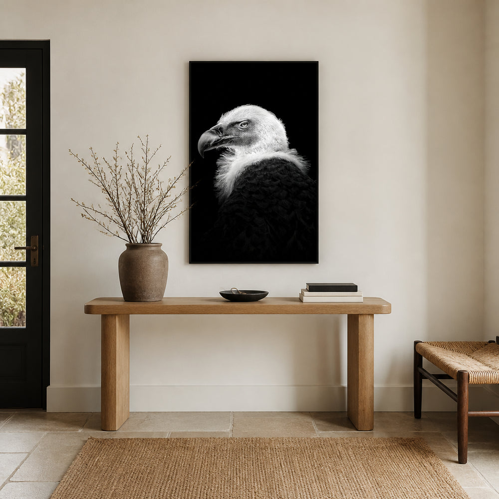 Room mockup featuring Eurasian Griffon Noir #7 Photo Print