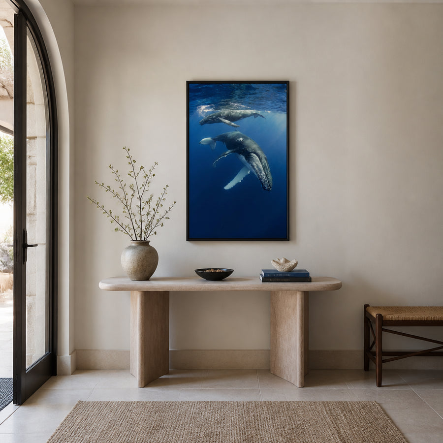 Ocean Symphony Humpbacks Photo Print in a room setting