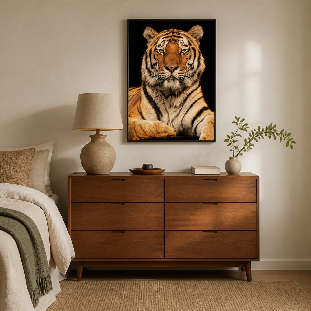 Room mockup featuring ICU Tiger Majesty Photo Print