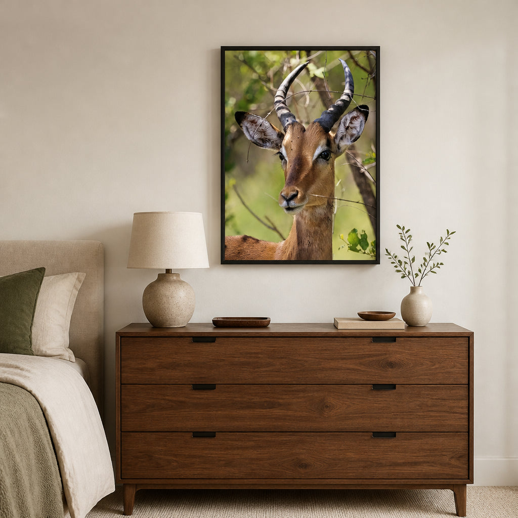 Room mockup featuring Verdant Impala Photo Print