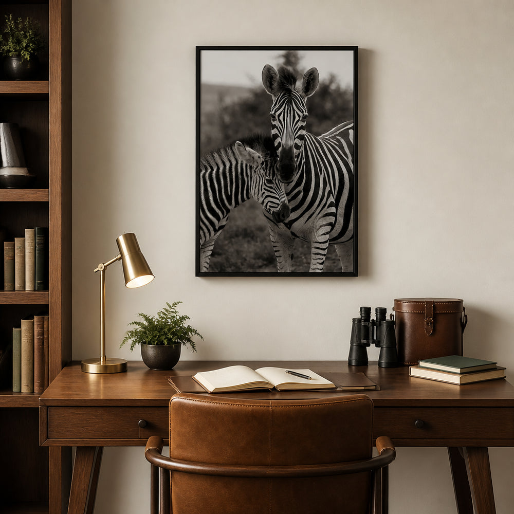 Room mockup featuring Zebra Embrace Photo Print
