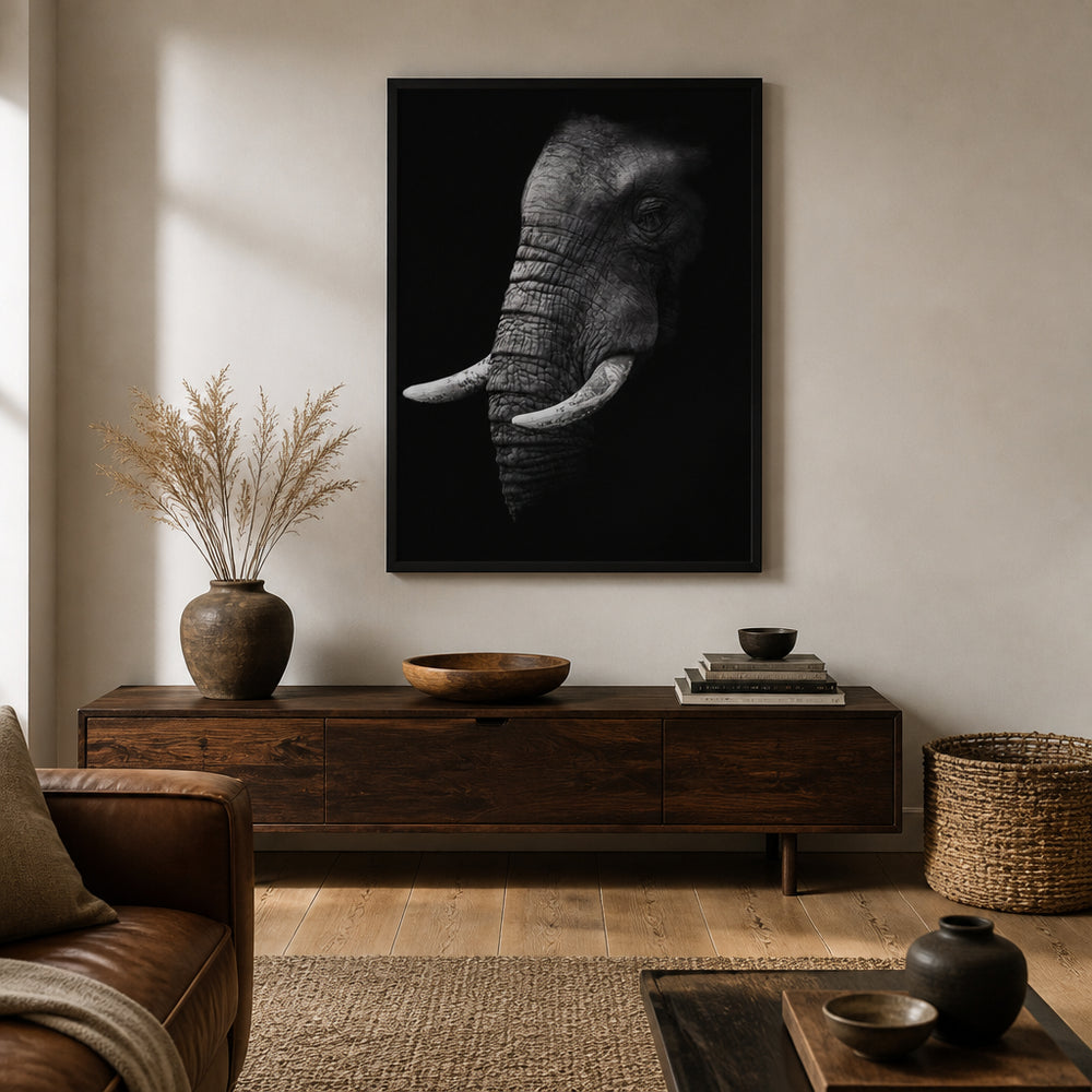Room mockup featuring Elephant Portrait Photo Print
