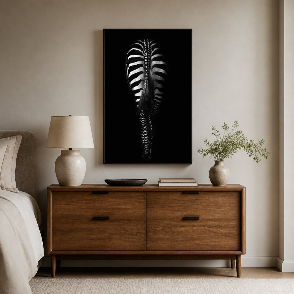 Room mockup featuring Zebra Noir Photo Print