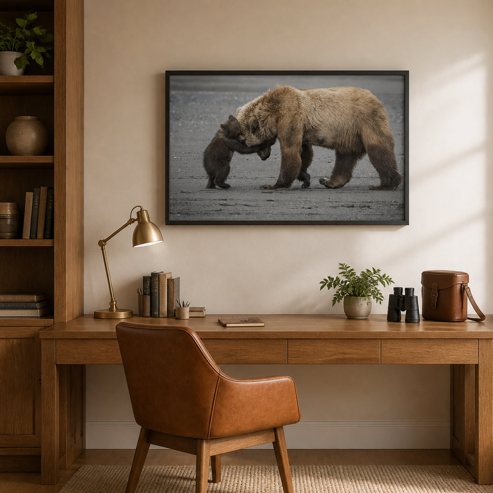 Room mockup featuring Bear Family Hug Photo Print